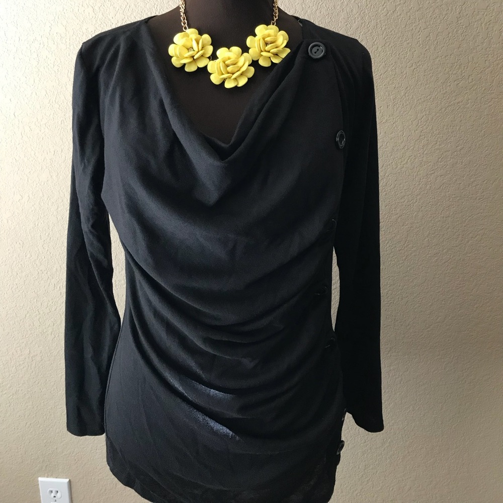 J.Mode Black Button Sweater Size 1X